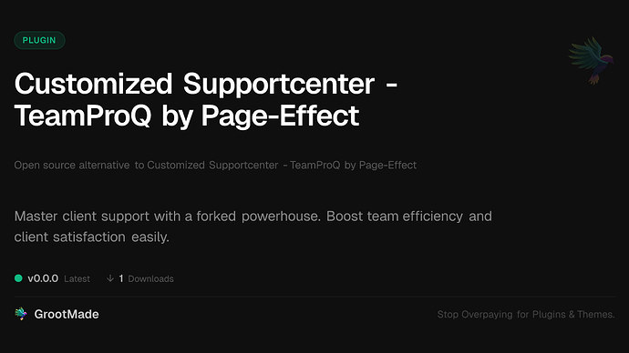 Customized Supportcenter - TeamProQ by Page-Effect