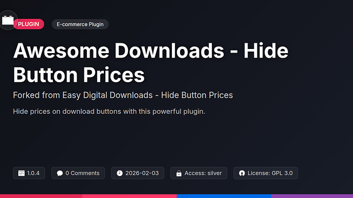 Awesome Downloads - Hide Button Prices