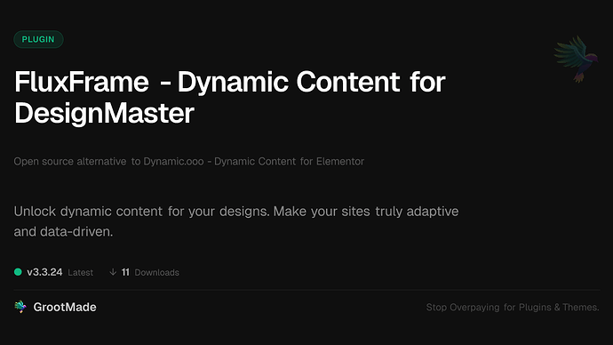 FluxFrame - Dynamic Content for DesignMaster
