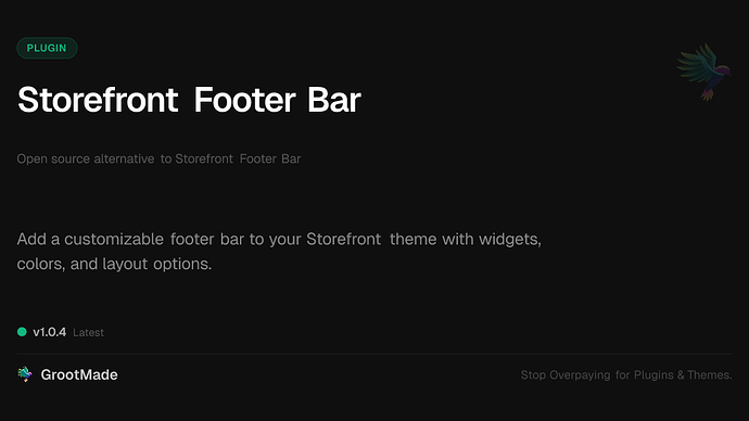 Storefront Footer Bar