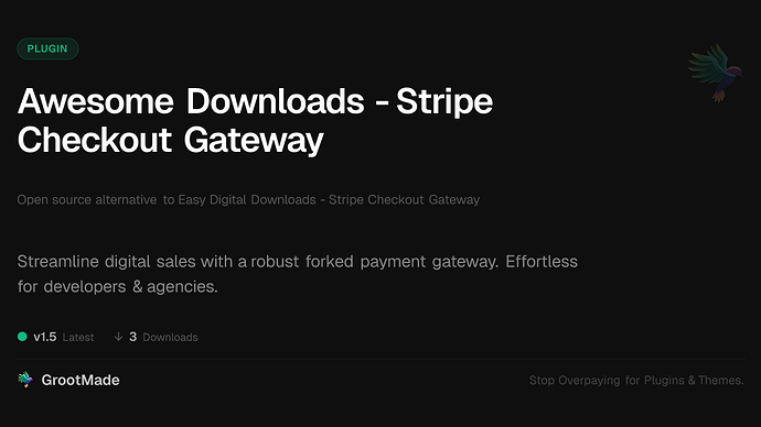 Awesome Downloads - Stripe Checkout Gateway