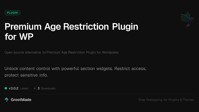 Premium Age Restriction Plugin for WP