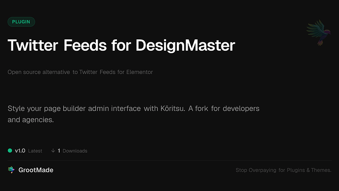 Twitter Feeds for DesignMaster