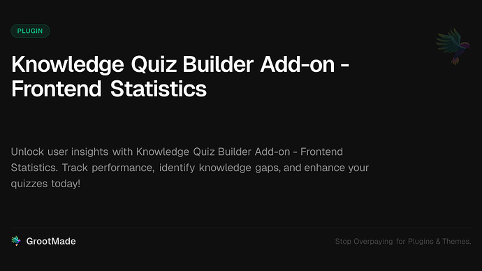 Knowledge Quiz Builder Add-on - Frontend Statistics