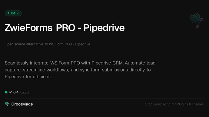 ZwieForms PRO - Pipedrive