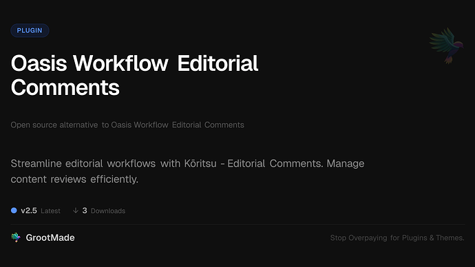 Oasis Workflow Editorial Comments