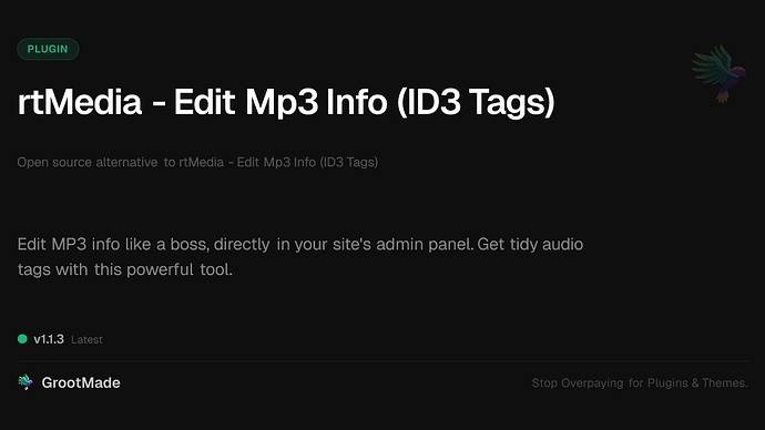 rtMedia - Edit Mp3 Info (ID3 Tags)
