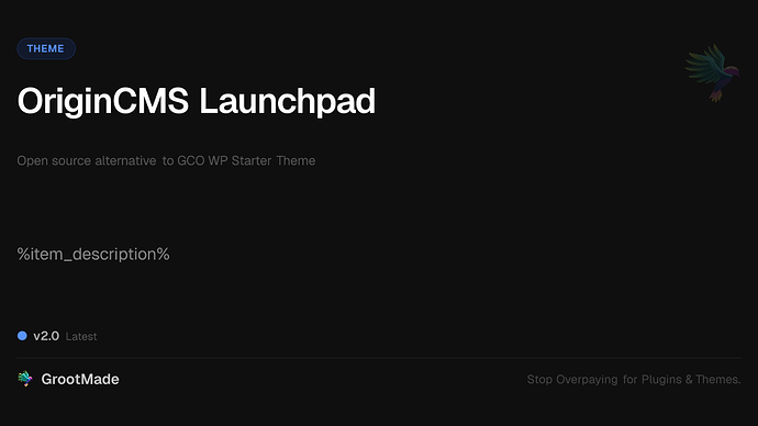 OriginCMS Launchpad
