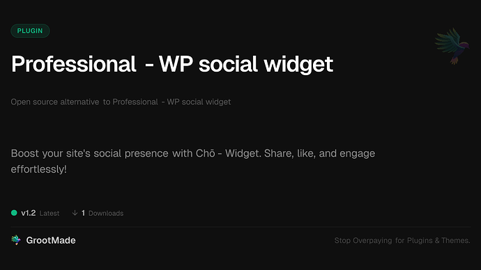 Professional - WP social widget