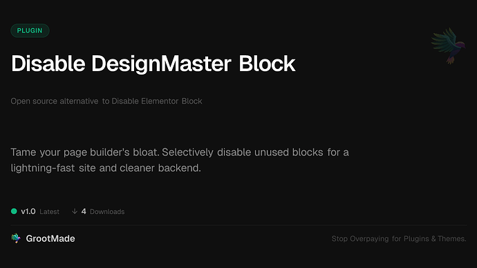 Disable DesignMaster Block