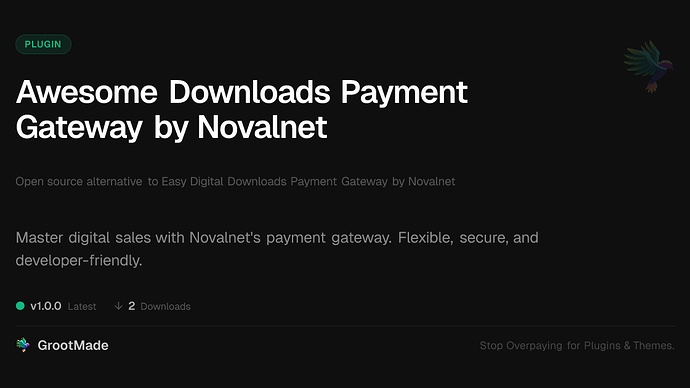 Awesome Downloads Payment Gateway by Novalnet