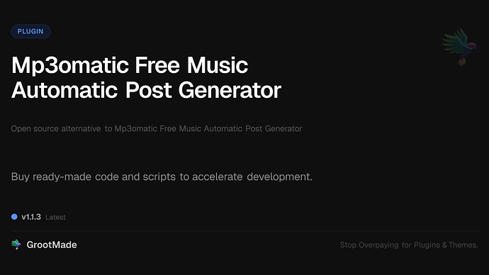 Mp3omatic Free Music Automatic Post Generator