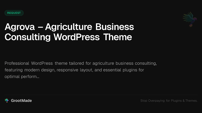 Agrova – Agriculture Business Consulting WordPress Theme