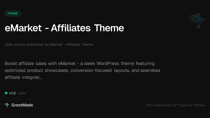 eMarket - Affiliates Theme