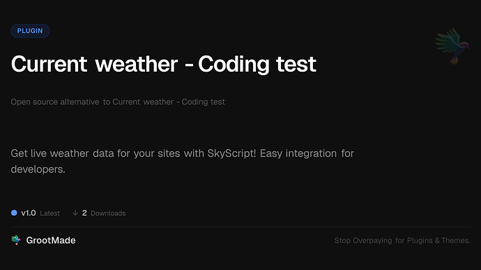 Current weather - Coding test