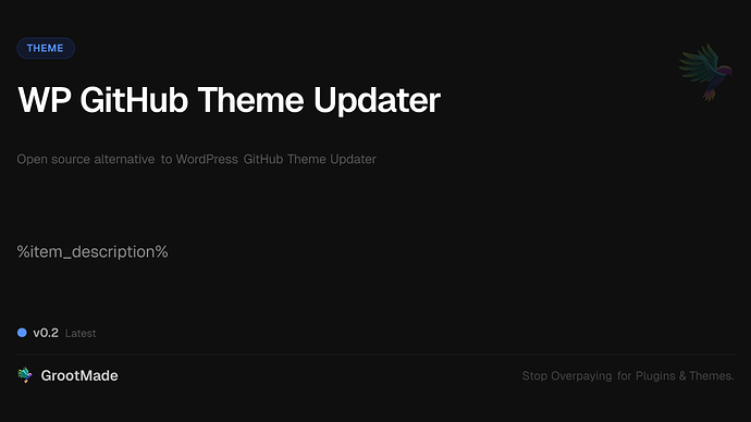 WP GitHub Theme Updater