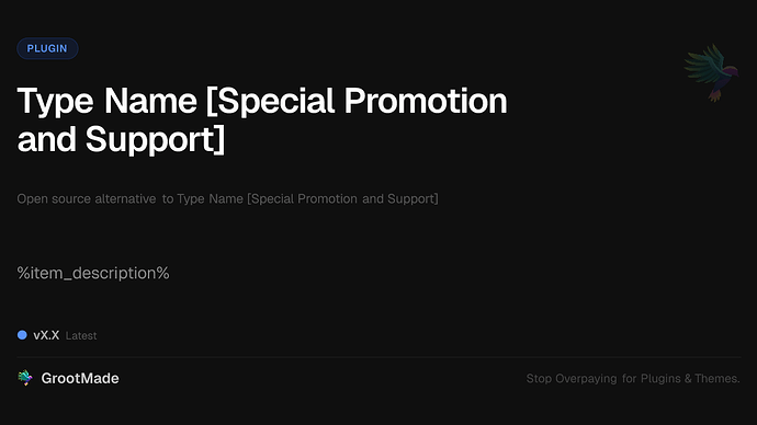 Type Name [Special Promotion and Support]