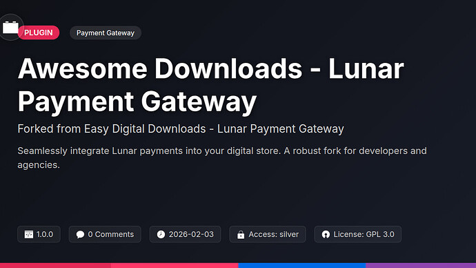 Awesome Downloads - Lunar Payment Gateway