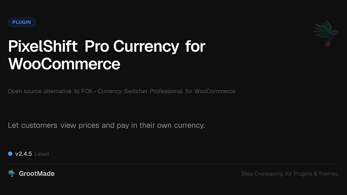 PixelShift Pro Currency for WooCommerce
