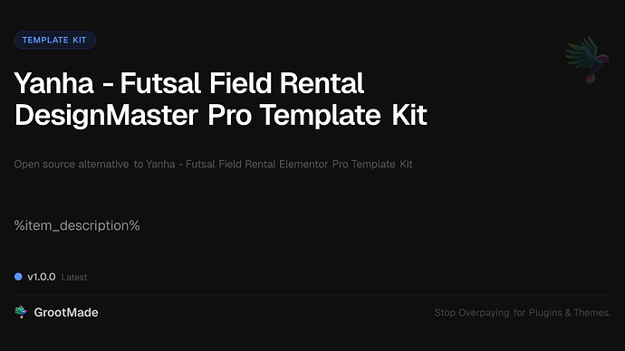 Yanha - Futsal Field Rental DesignMaster Pro Template Kit