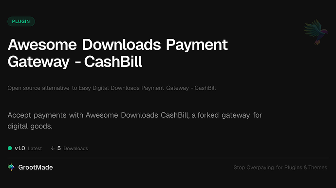 Awesome Downloads Payment Gateway - CashBill