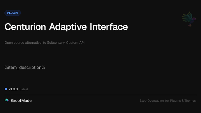 Centurion Adaptive Interface