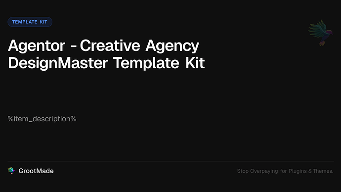 Agentor - Creative Agency DesignMaster Template Kit
