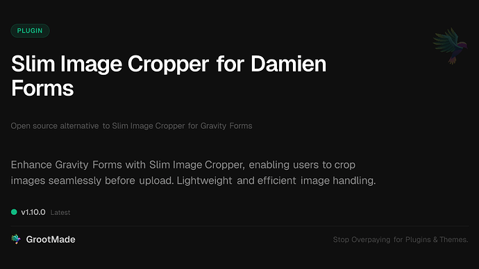 Slim Image Cropper for Damien Forms