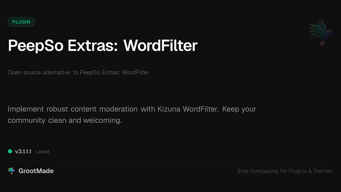 PeepSo Extras: WordFilter