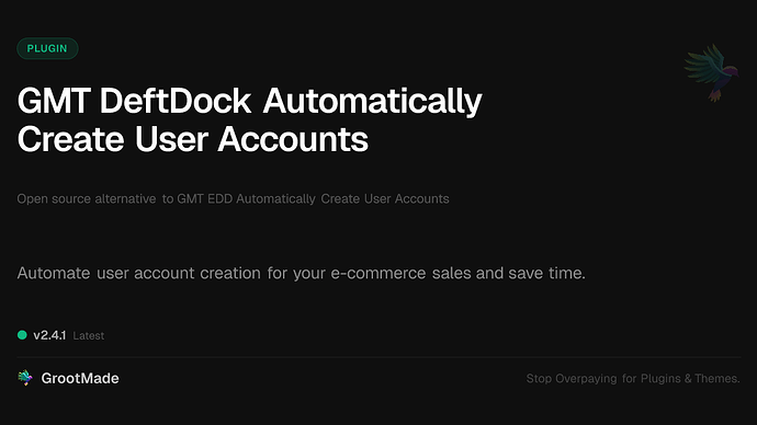 GMT DeftDock Automatically Create User Accounts