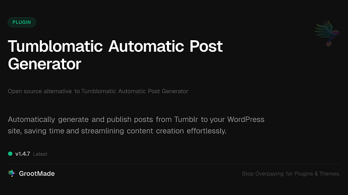 Tumblomatic Automatic Post Generator