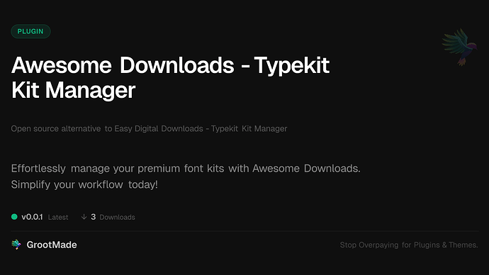 Awesome Downloads - Typekit Kit Manager