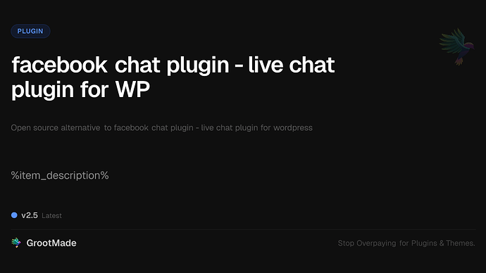 facebook chat plugin - live chat plugin for WP
