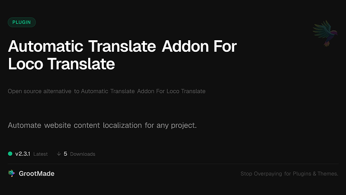 Automatic Translate Addon For Loco Translate