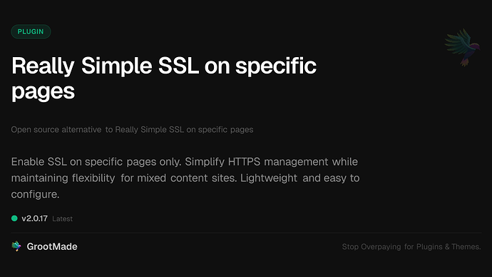 Really Simple SSL on specific pages