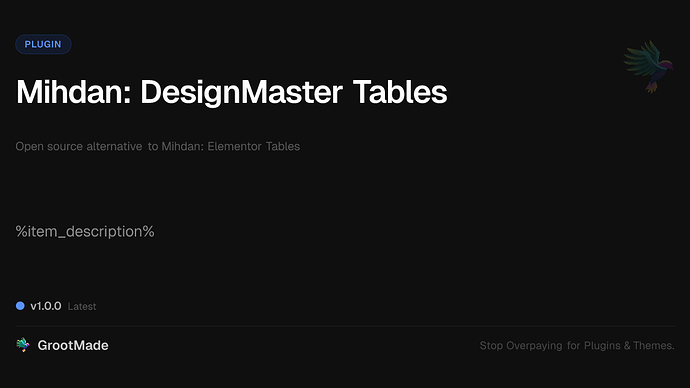 Mihdan: DesignMaster Tables