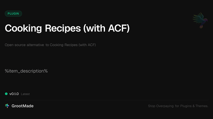 Cooking Recipes (with ACF)
