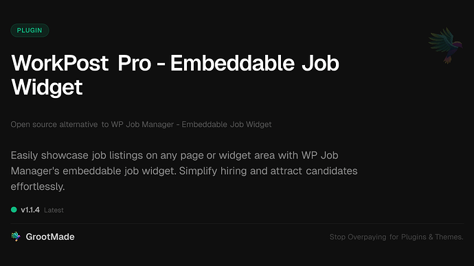 WorkPost Pro - Embeddable Job Widget