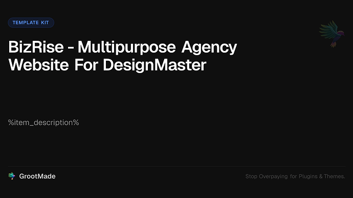 BizRise - Multipurpose Agency Website For DesignMaster