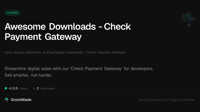 Awesome Downloads - Check Payment Gateway