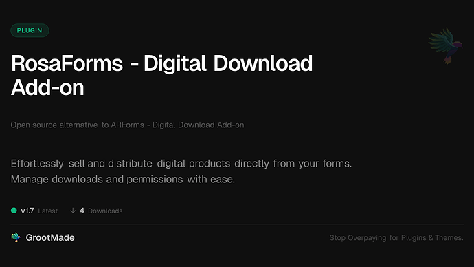 RosaForms - Digital Download Add-on