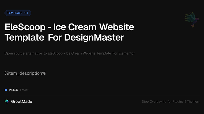 EleScoop - Ice Cream Website Template For DesignMaster