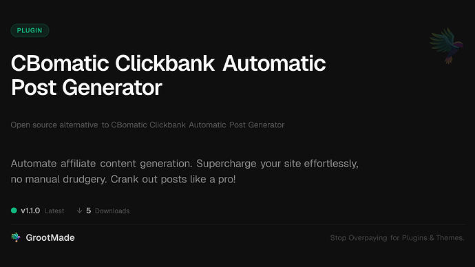 CBomatic Clickbank Automatic Post Generator