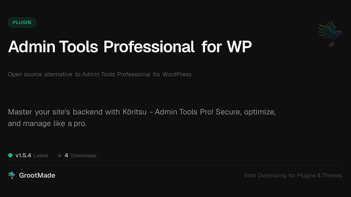 Admin Tools Professional for WP