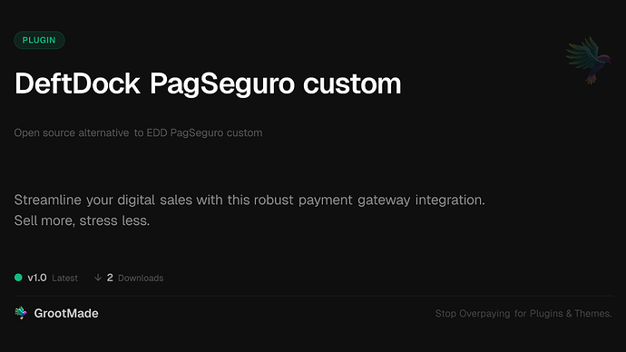 DeftDock PagSeguro custom