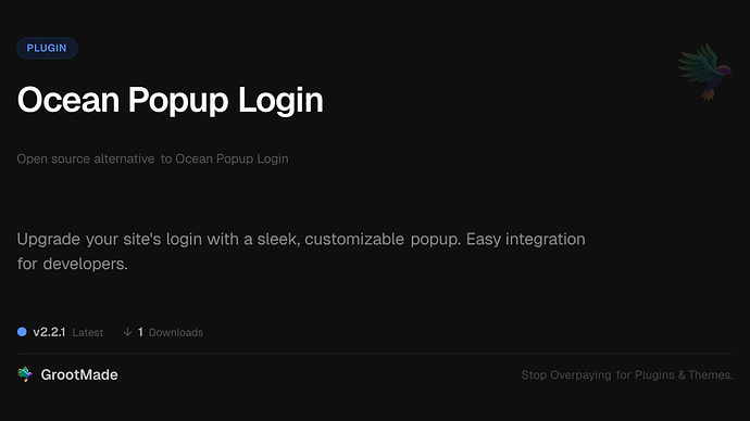 Ocean Popup Login