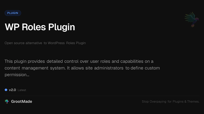 WP Roles Plugin