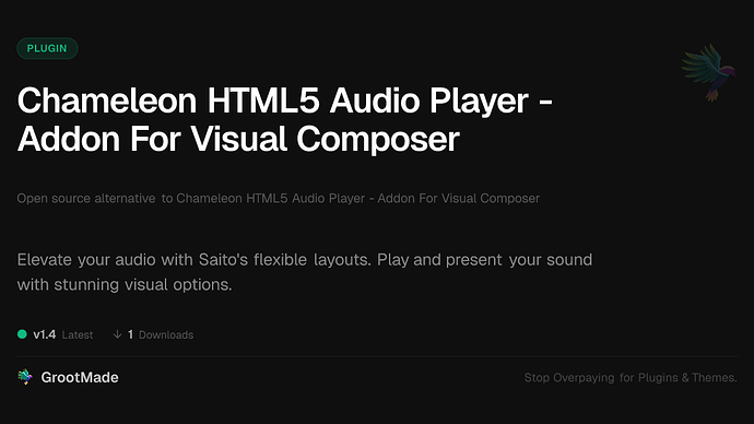 Chameleon HTML5 Audio Player - Addon For Visual Composer