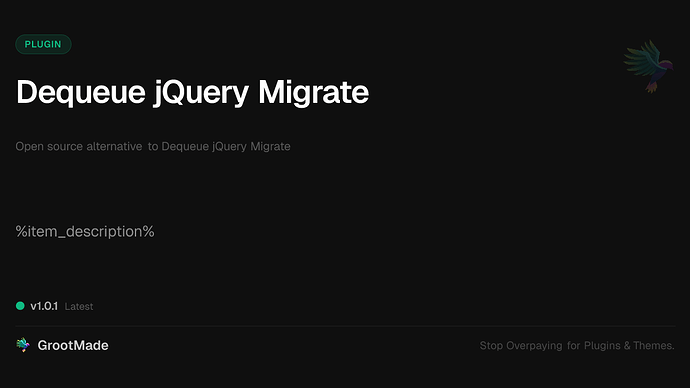 Dequeue jQuery Migrate