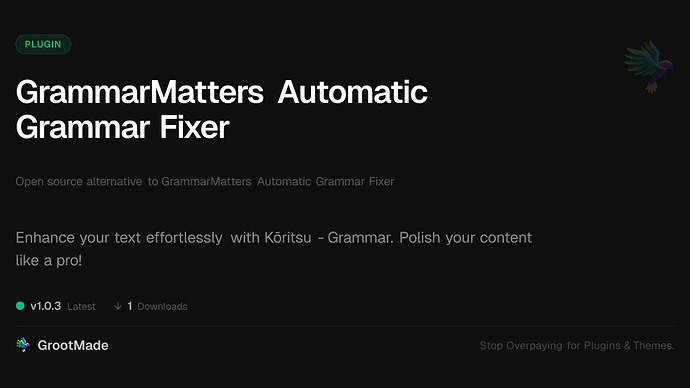 GrammarMatters Automatic Grammar Fixer